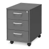 Laatikosto FLEXUS Pyörät, 3 vetolaatikkoa, 600x400x600 mm, harmaa
