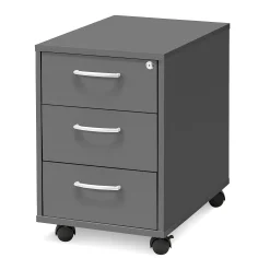 Laatikosto FLEXUS Pyörät, 3 vetolaatikkoa, 600x400x600 mm, harmaa