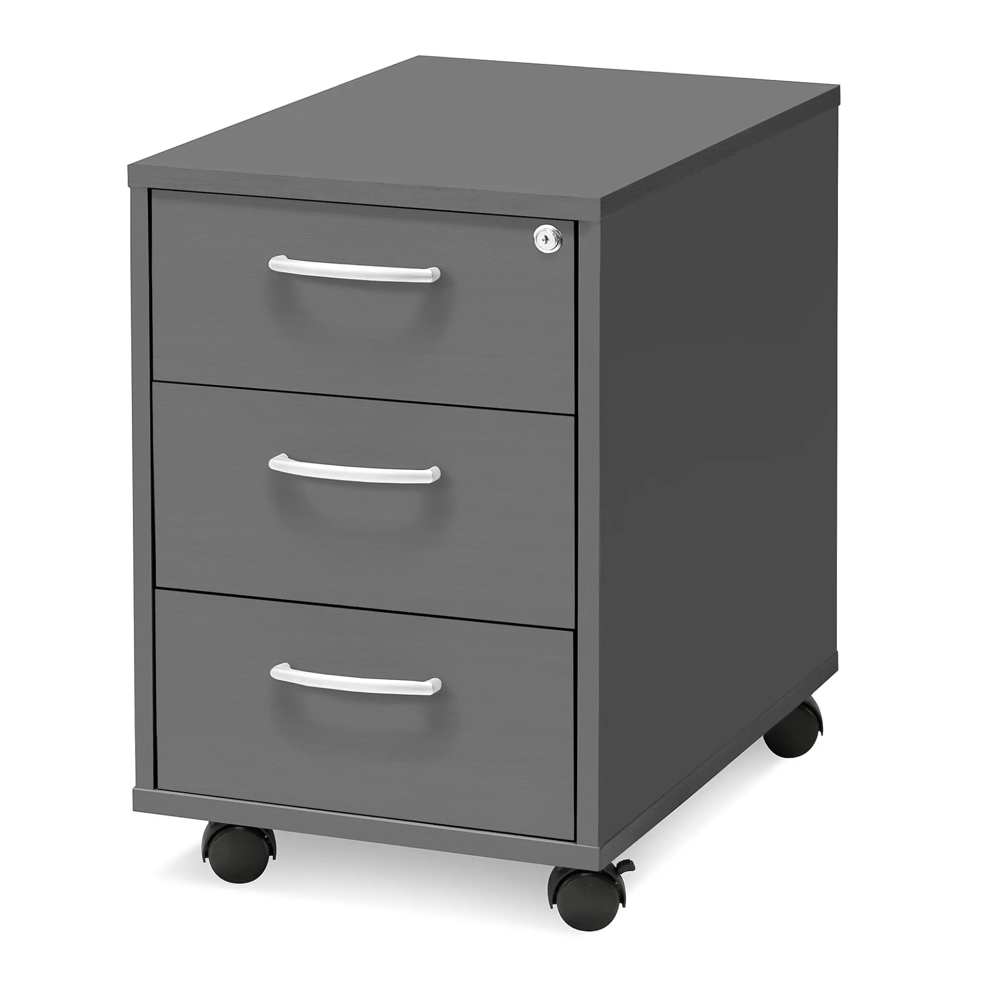 Laatikosto FLEXUS Pyörät, 3 vetolaatikkoa, 600x400x600 mm, harmaa