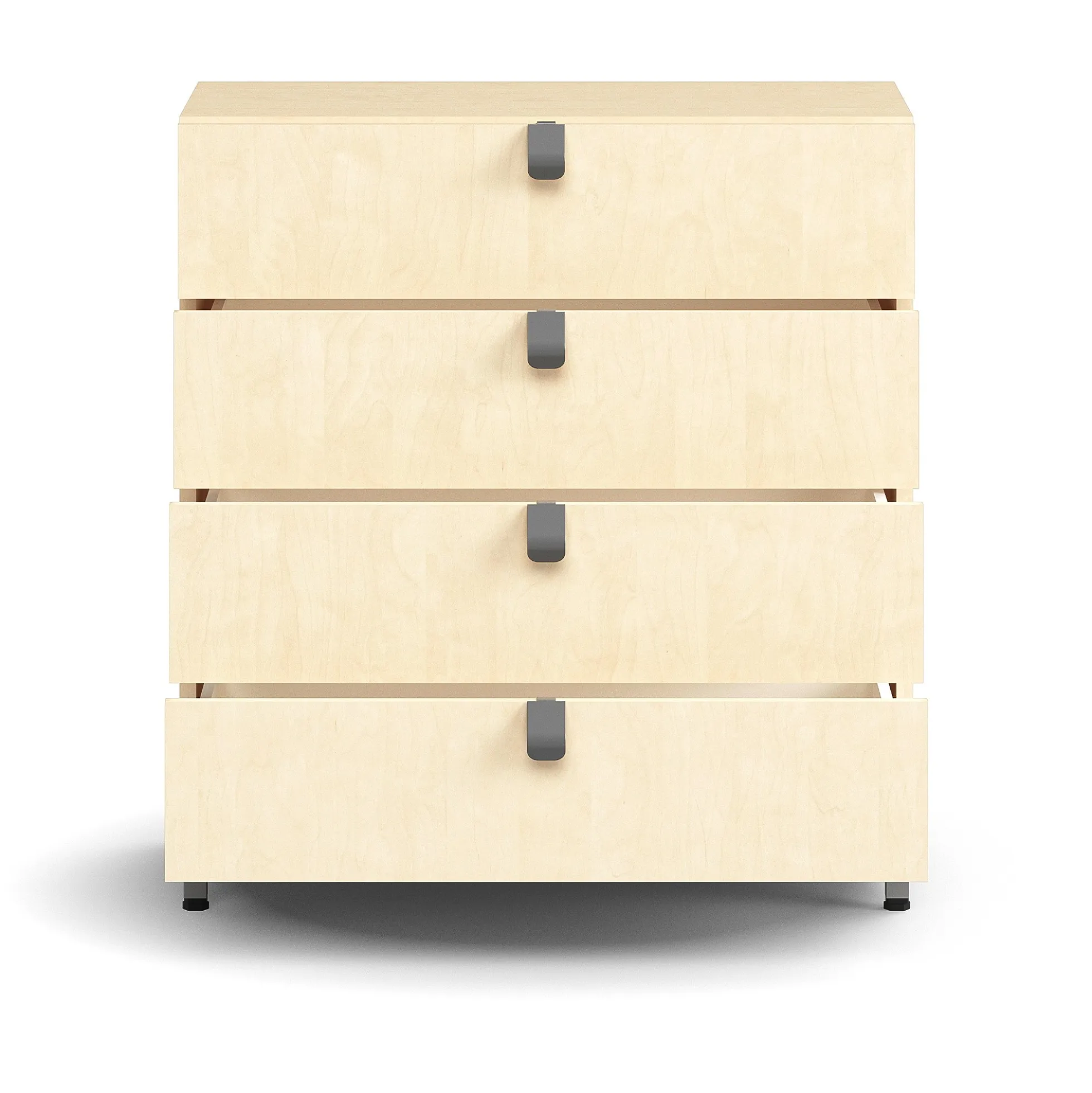 Laatikosto QBUS Jalusta, kahvat, 868x800x400 mm, hopeanharmaa, koivu