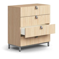 Laatikosto QBUS Jalusta, kahvat, 868x800x400 mm, hopeanharmaa, tammi
