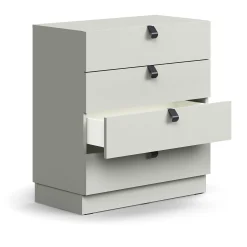 Laatikosto QBUS Sokkeli, kahvat, 868x800x400 mm, vaaleanharmaa