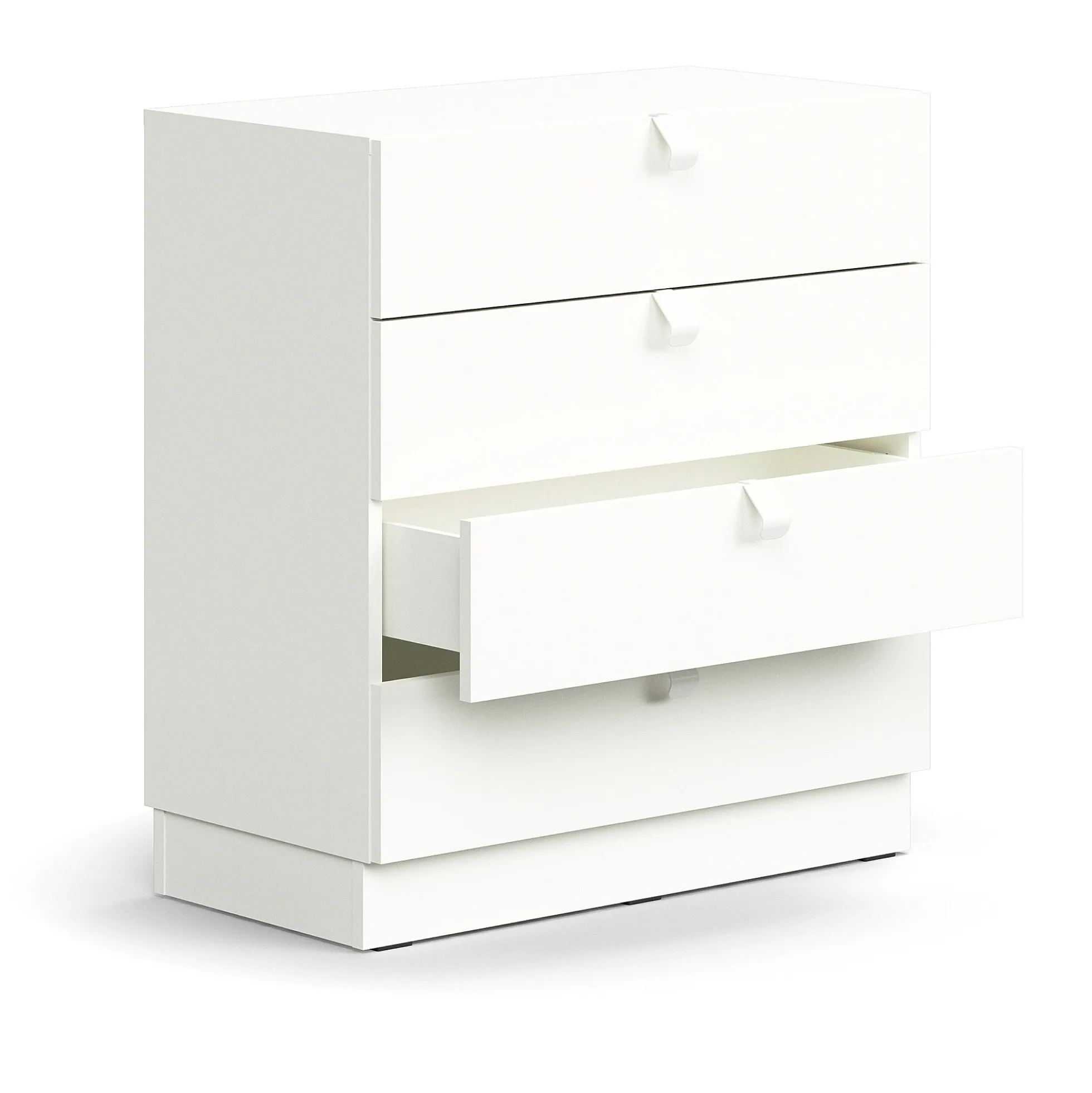 Laatikosto QBUS Sokkeli, kahvat, 868x800x400 mm, valkoinen