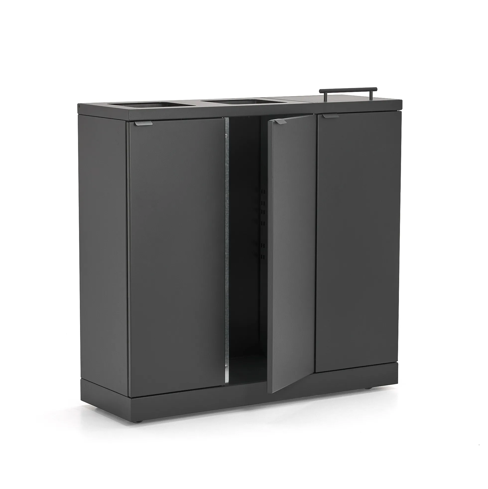 Lajitteluyksikkö BICA 3 lokeroa, kansi/aukkosyöttö, 3x65 L, antrasiitti