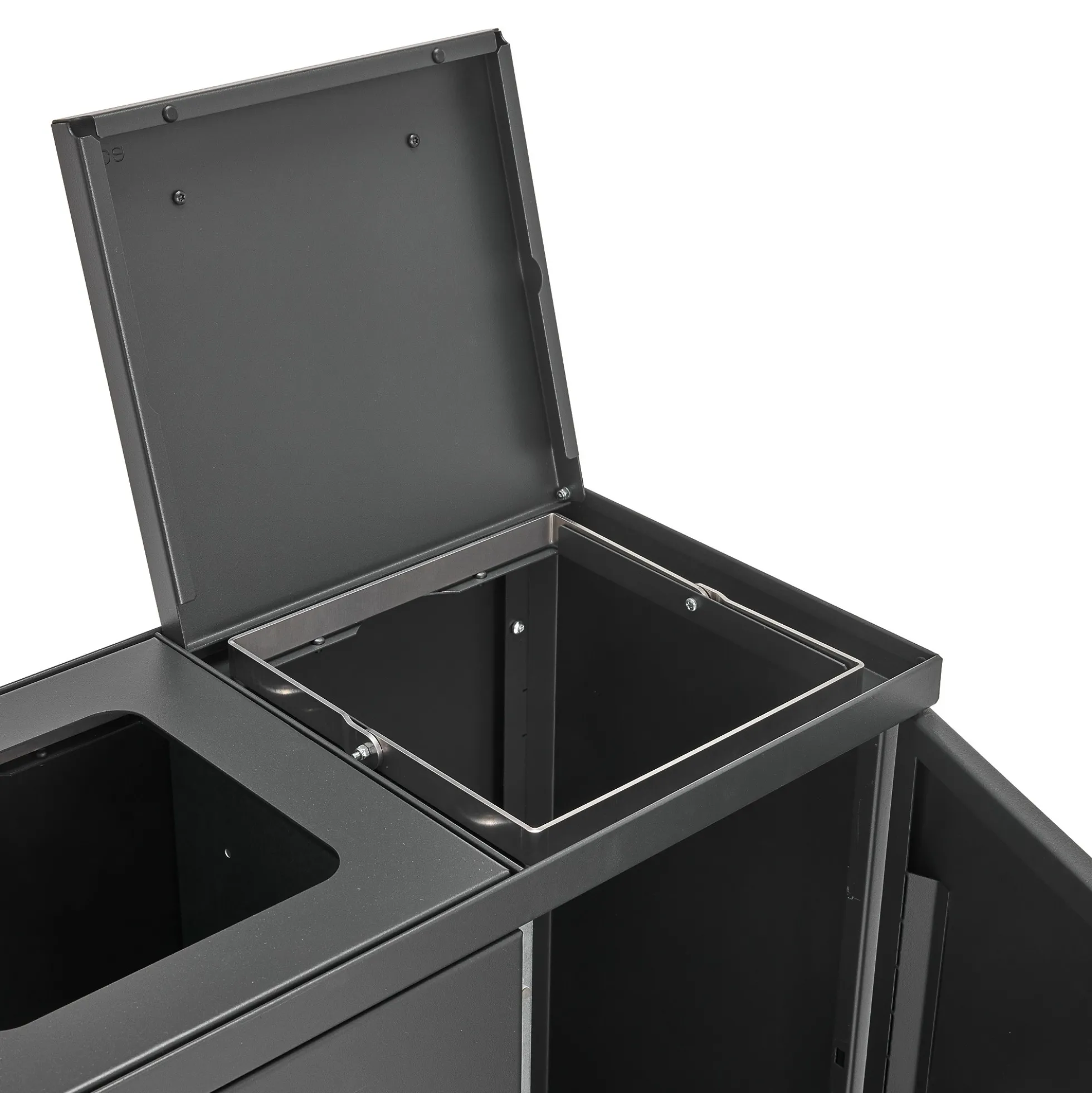Lajitteluyksikkö BICA 3 lokeroa, kansi/aukkosyöttö, 3x65 L, antrasiitti