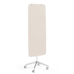 Lasikirjoitustaulu STELLA Pyörällinen, pyöristetyt kulmat, vaaleanharmaa