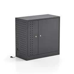 Latauskaappi lukulaitteille RECHARGE Seinämalli, 710x735x350 mm, tummanharmaa