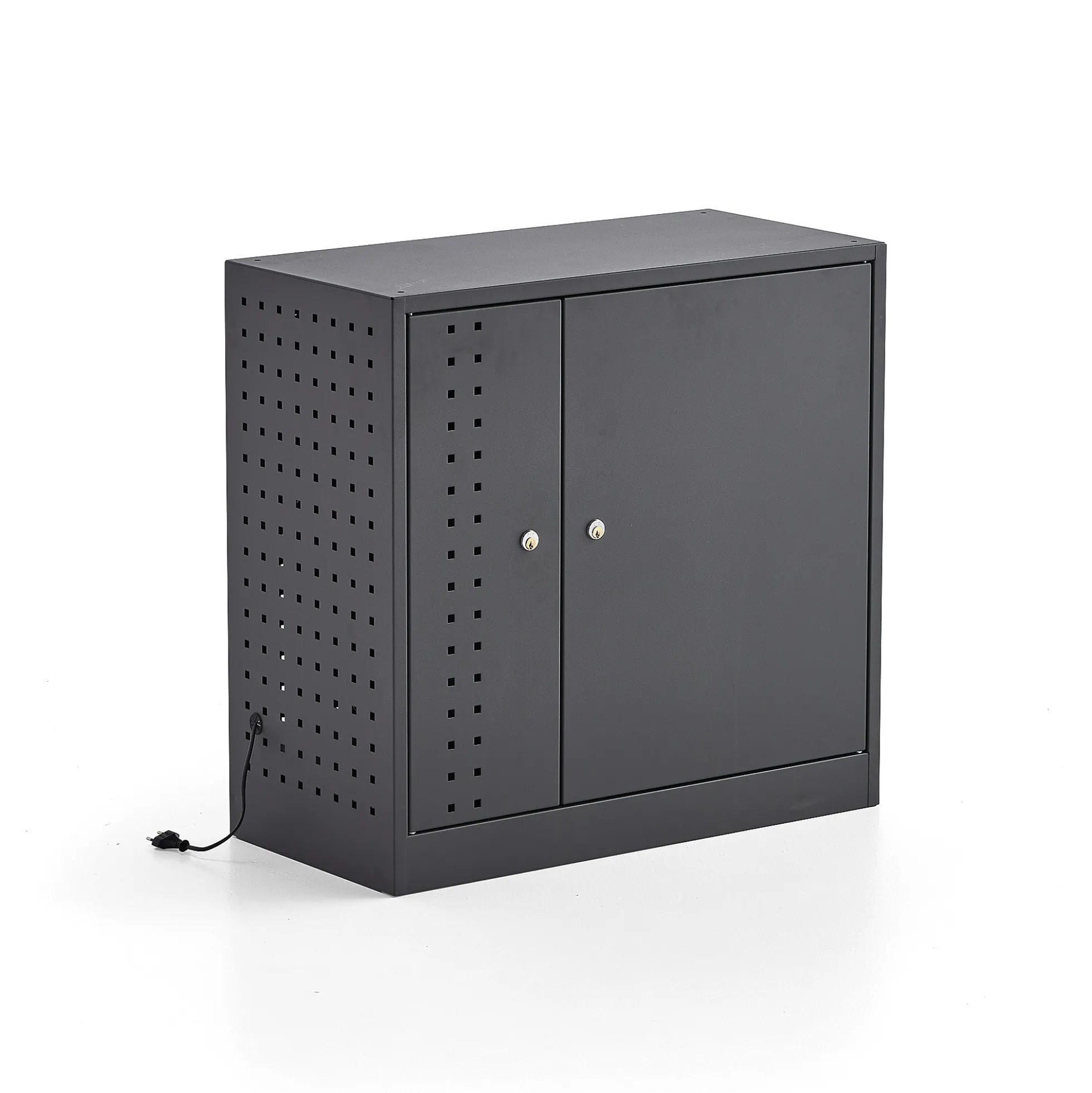 Latauskaappi lukulaitteille RECHARGE Seinämalli, 710x735x350 mm, tummanharmaa