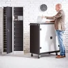 Latauskaappi RECOVER 10 lokeroa, 1800x400x500 mm, harmaa, mustat ovet