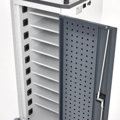 Latauskaappi REVIEW 1340x515x540 mm, harmaa, musta ovet