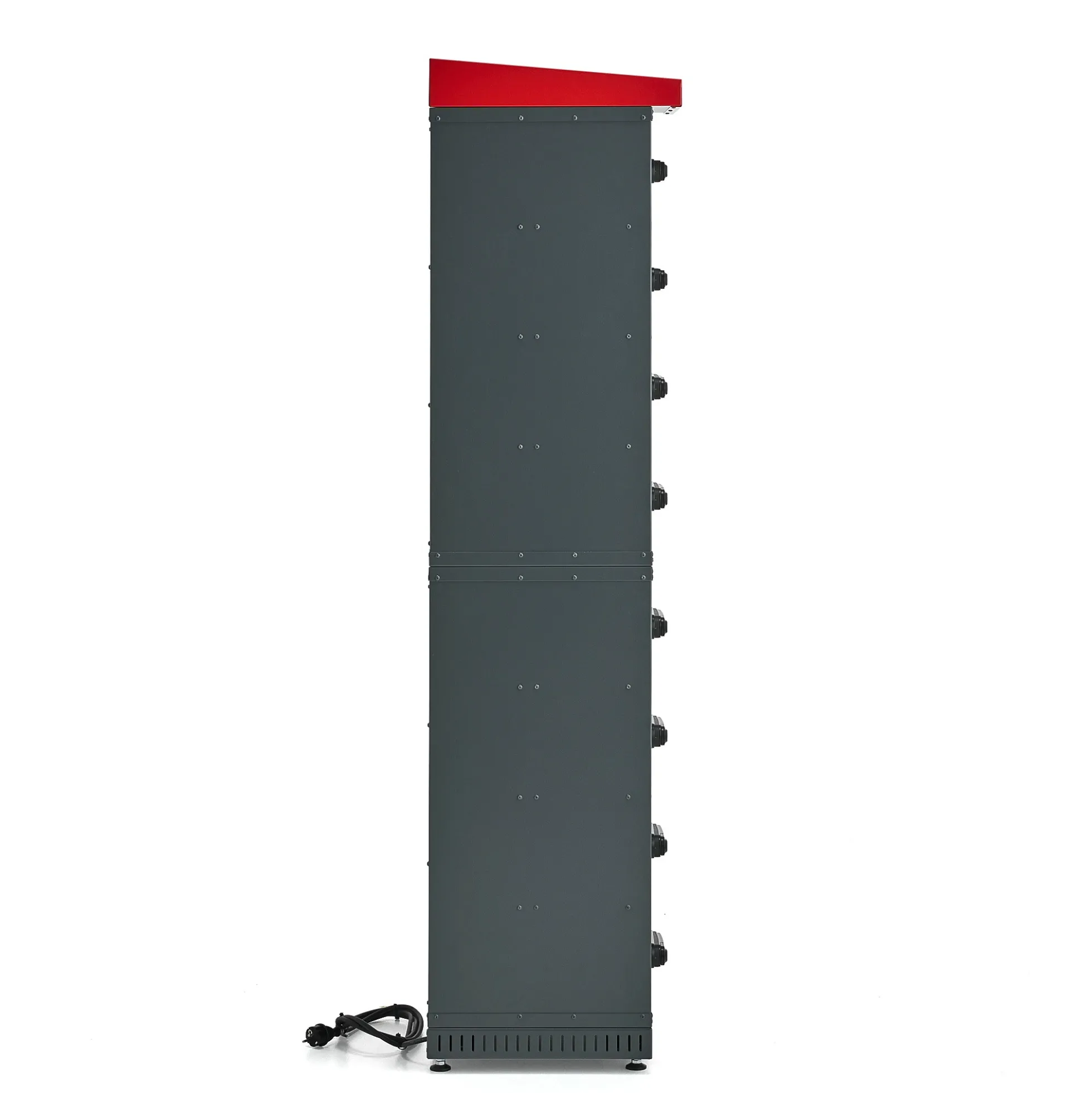 Latauskaappi sähköpyörän akuille VOLT 8 lokeroa, 1835x514x455 mm, tummanharmaa