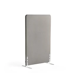 Lattiasermi ZONE 1360x800x46 mm, kangas Hush, valkoiset jalat, vaaleanharmaa