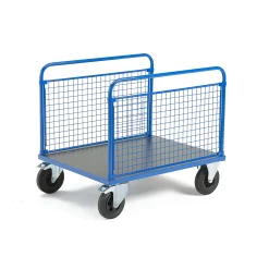 Lavavaunu TRANSFER 2 korkeaa verkkolaitaa, 1000x700 mm, umpikumipyörät, jarrullinen