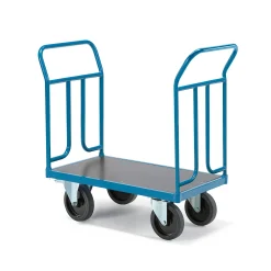 Lavavaunu TRANSFER 2 teräspäätyä, 900x500 mm, 1000 kg, elastiset kumipyörät, jarrulliset