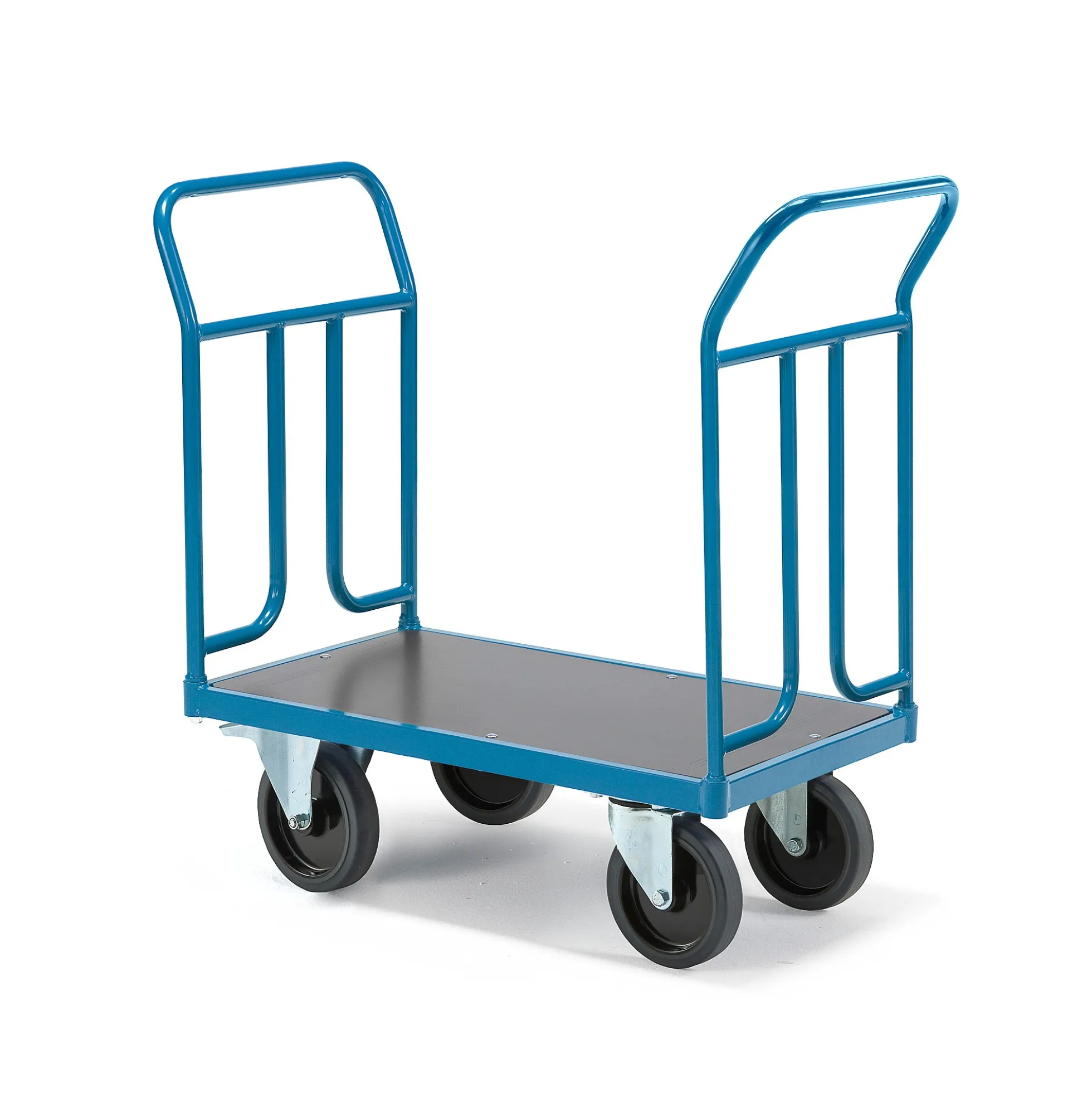 Lavavaunu TRANSFER 2 teräspäätyä, 900x500 mm, 1000 kg, elastiset kumipyörät, jarrulliset