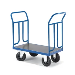 Lavavaunu TRANSFER 2 teräspäätyä, 900x500 mm, umpikumipyörät, jarrulliset