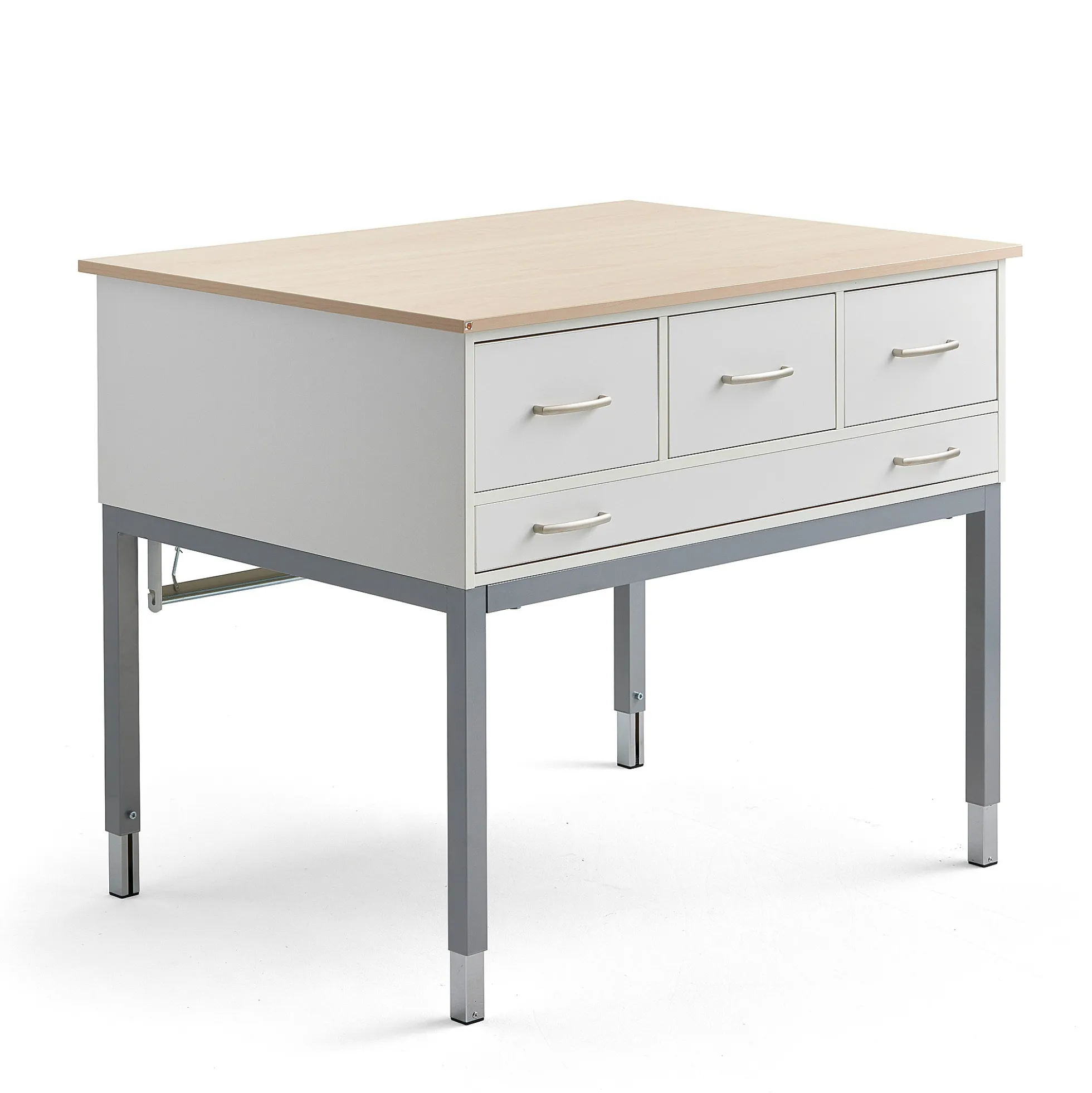Leikkauspöytä Paperiannostelija, 1200x900x900 mm, koivu, hopeanharmaa
