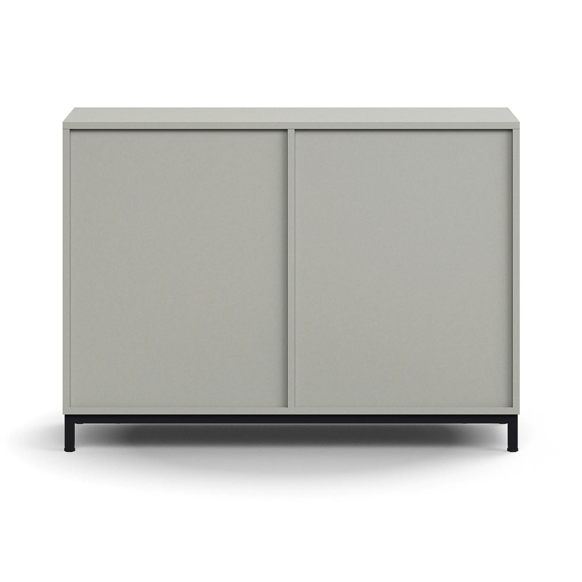 Liukuovikaappi QBUS Lukollinen, 1 hylly, jalusta, kahvat, 868x1200x400 mm, musta, vaaleanharmaa