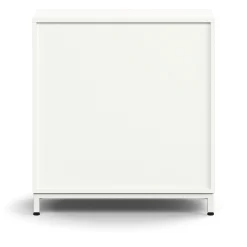 Liukuovikaappi QBUS Lukollinen, 1 hylly, jalusta, kahvat, 868x800x400 mm, valkoinen