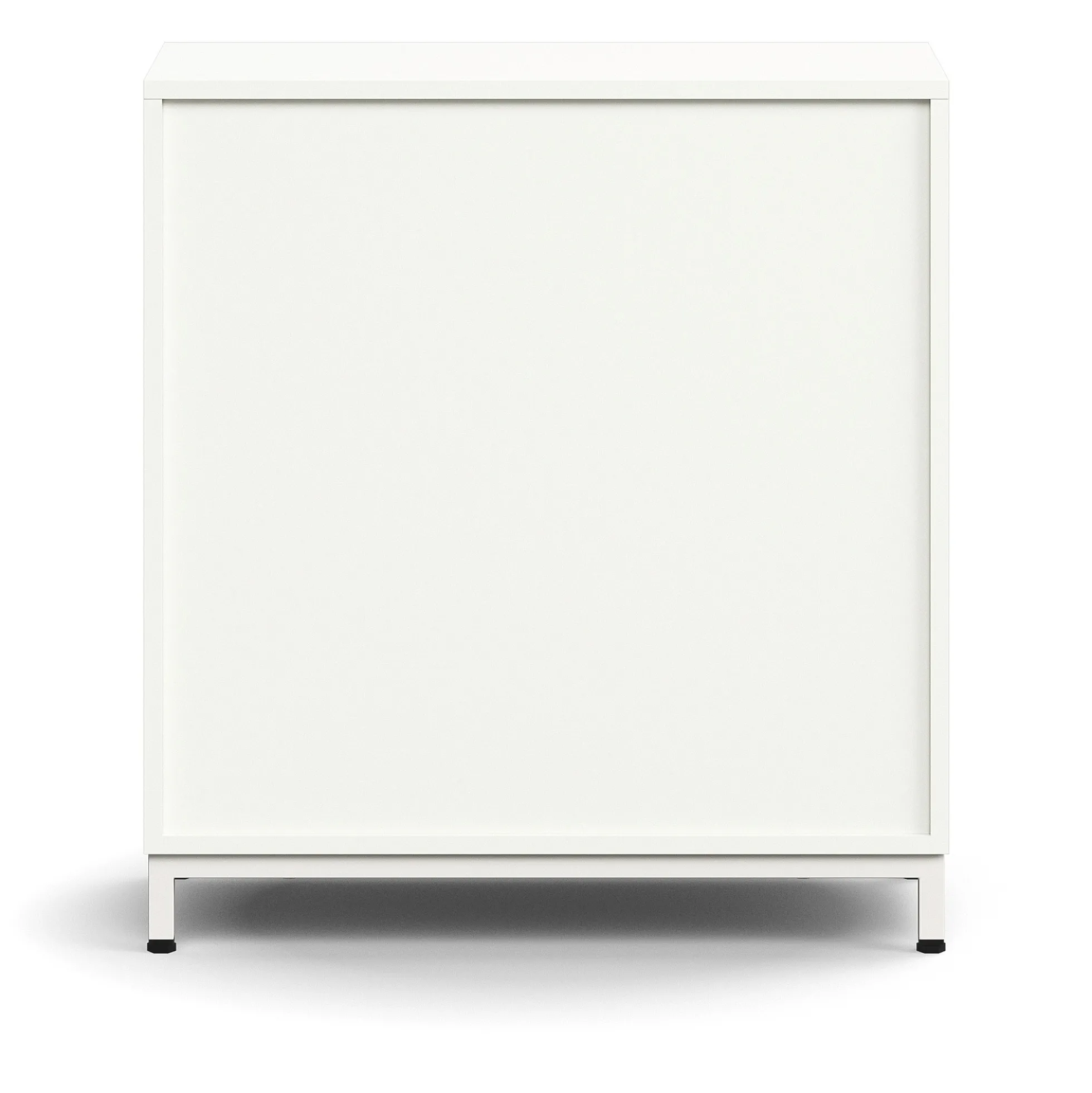 Liukuovikaappi QBUS Lukollinen, 1 hylly, jalusta, kahvat, 868x800x400 mm, valkoinen