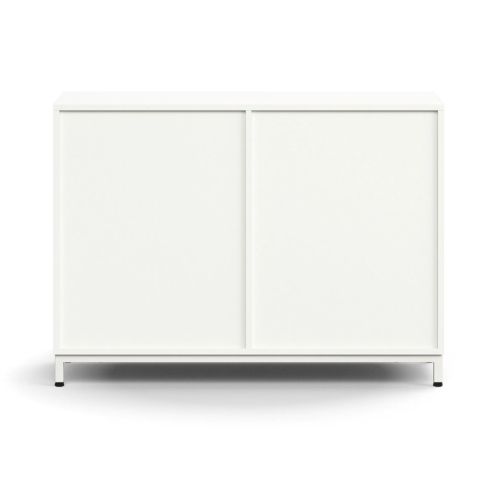 Liukuovikaappi QBUS Lukollinen, 1 hylly, jalusta, kahvat, 868x1200x400 mm, valkoinen