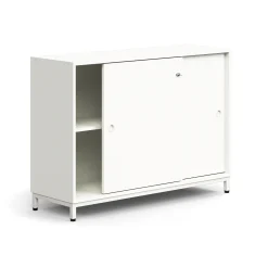 Liukuovikaappi QBUS Lukollinen, 1 hylly, jalusta, kahvat, 868x1200x400 mm, valkoinen