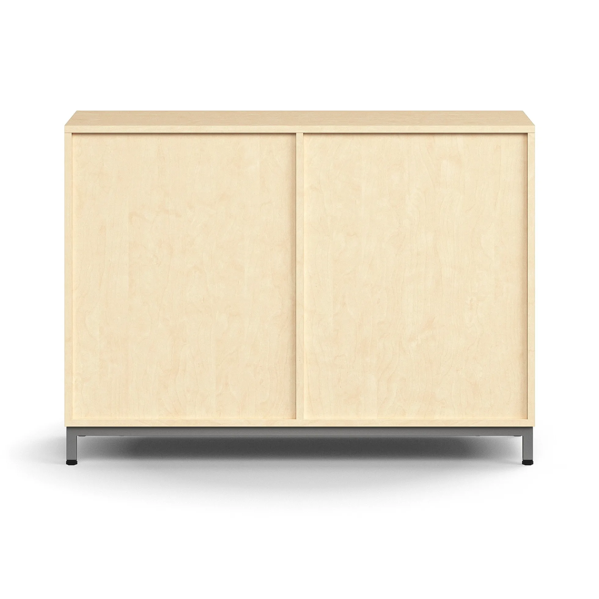 Liukuovikaappi QBUS Lukollinen, 1 hylly, jalusta, kahvat, 868x1200x400 mm, hopeanharmaa, koivu