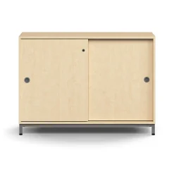 Liukuovikaappi QBUS Lukollinen, 1 hylly, jalusta, kahvat, 868x1200x400 mm, hopeanharmaa, koivu