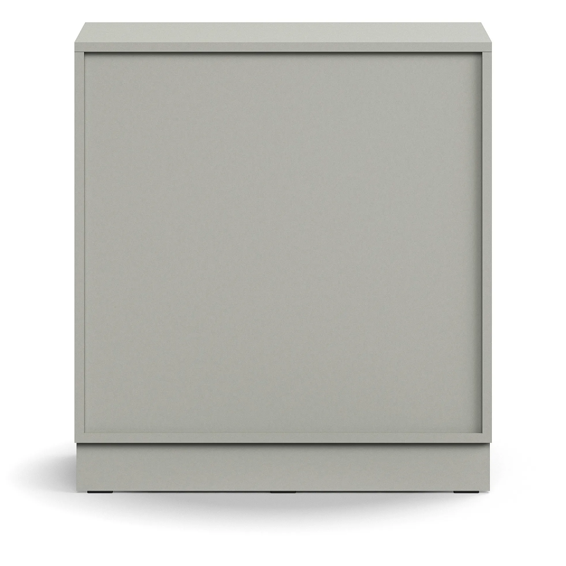 Liukuovikaappi QBUS Lukollinen, 1 hylly, sokkeli, kahvat, 868x800x400 mm, vaaleanharmaa