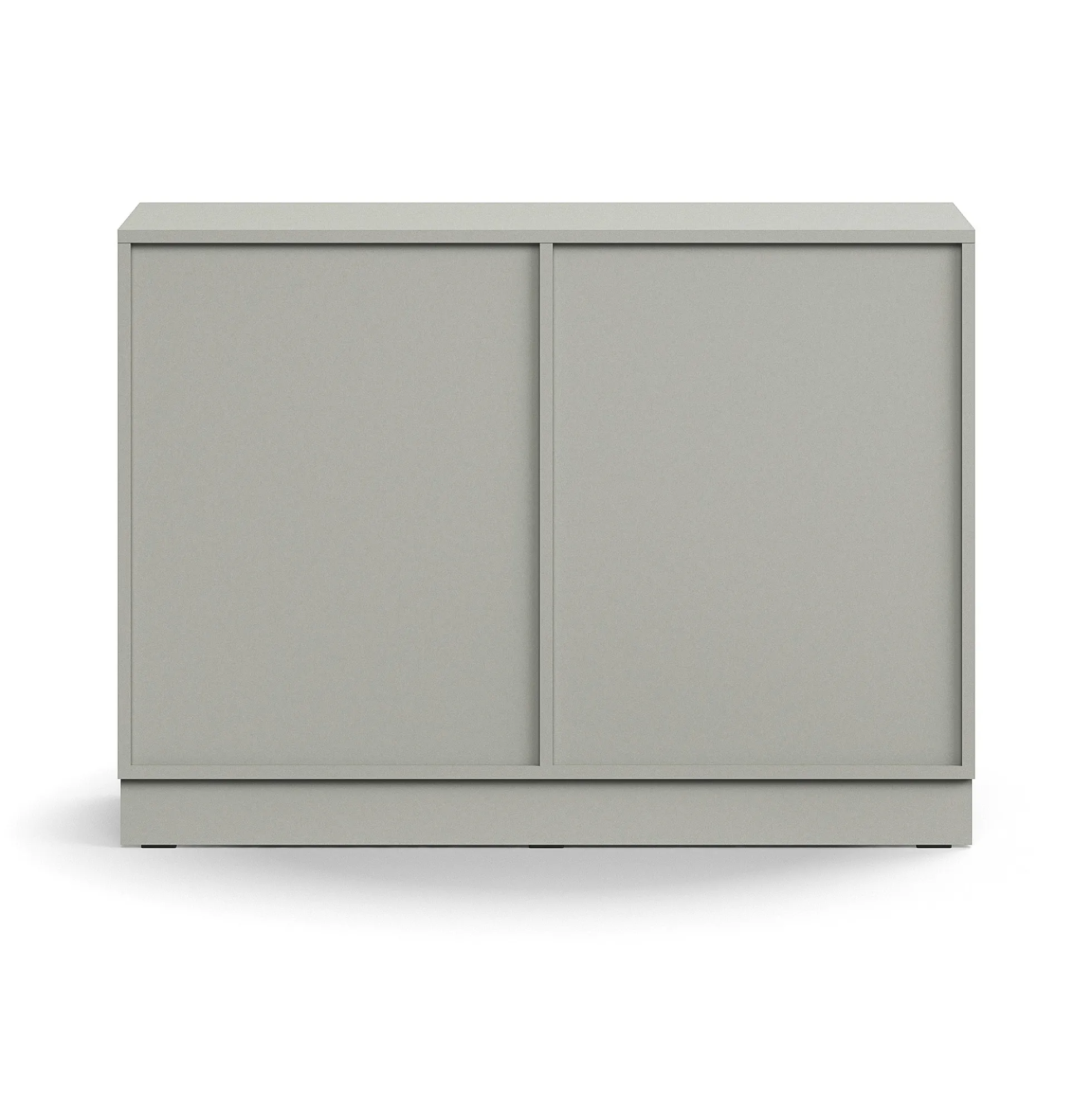 Liukuovikaappi QBUS Lukollinen, 1 hylly, sokkeli, kahvat, 868x1200x400 mm, vaaleanharmaa