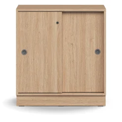 Liukuovikaappi QBUS Lukollinen, 1 hylly, sokkeli, kahvat, 868x800x400 mm, tammi