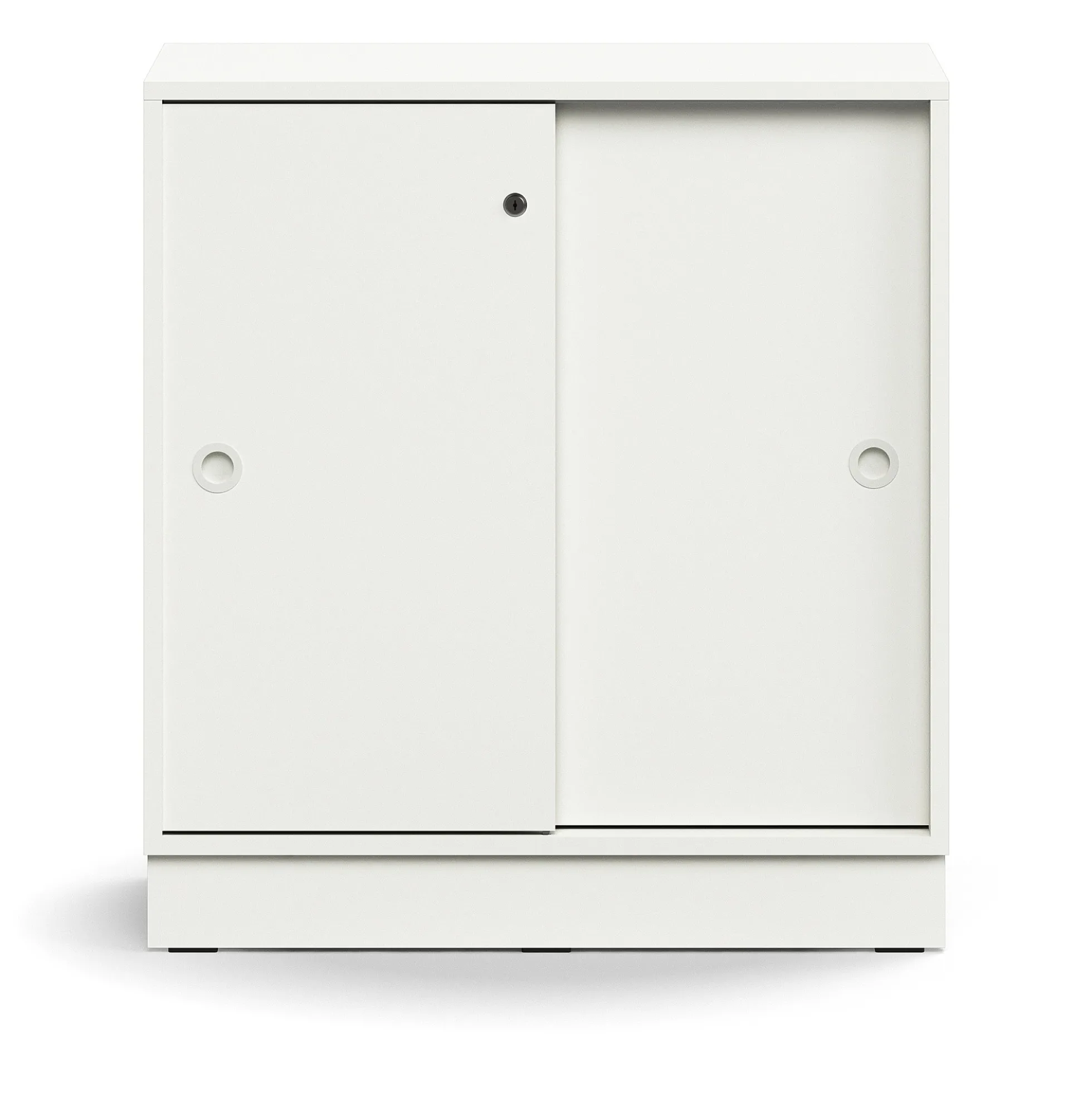Liukuovikaappi QBUS Lukollinen, 1 hylly, sokkeli, kahvat, 868x800x400 mm, valkoinen