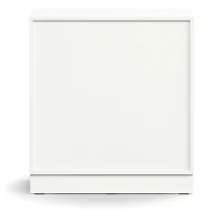 Liukuovikaappi QBUS Lukollinen, 1 hylly, sokkeli, kahvat, 868x800x400 mm, valkoinen