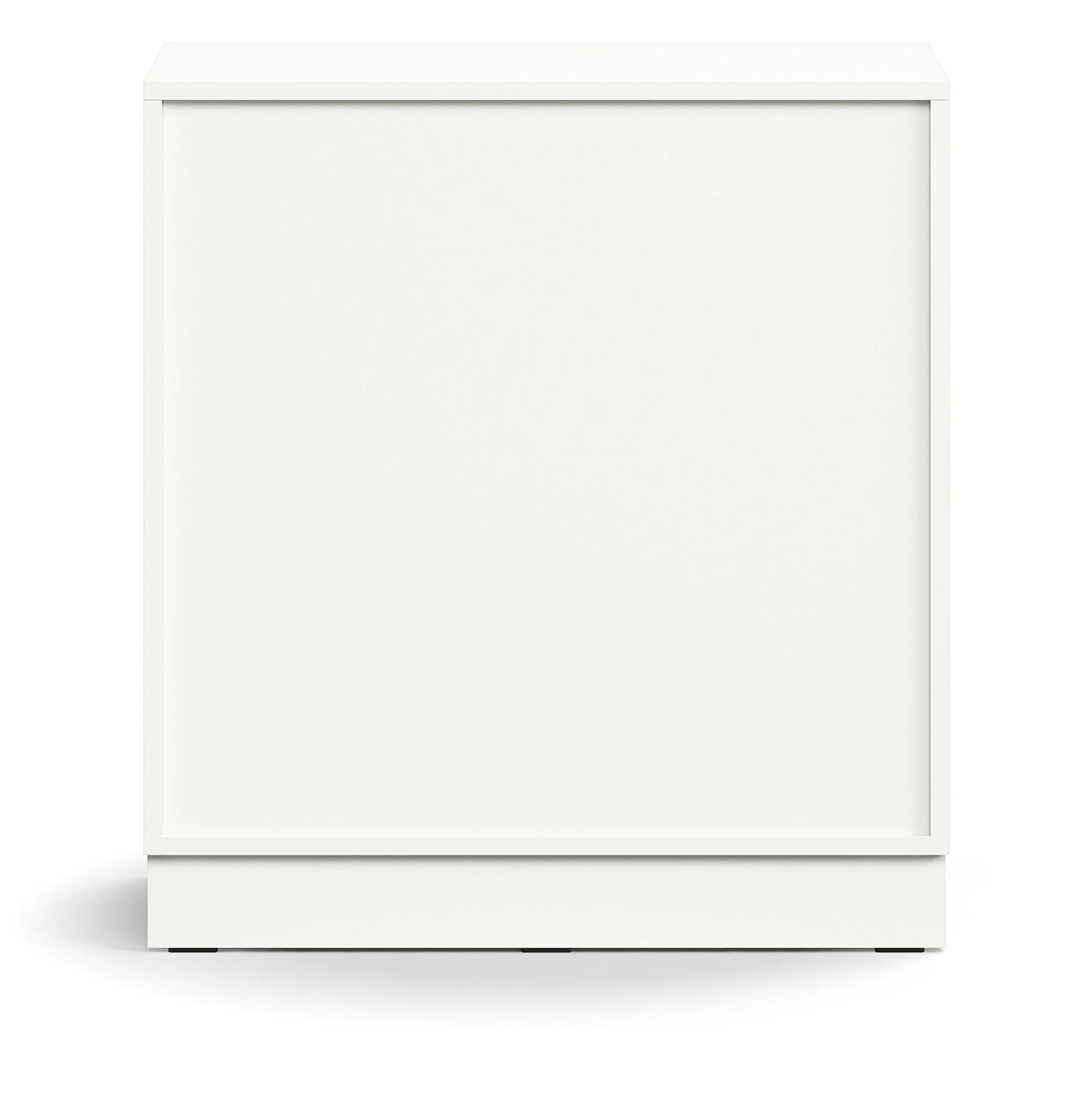 Liukuovikaappi QBUS Lukollinen, 1 hylly, sokkeli, kahvat, 868x800x400 mm, valkoinen