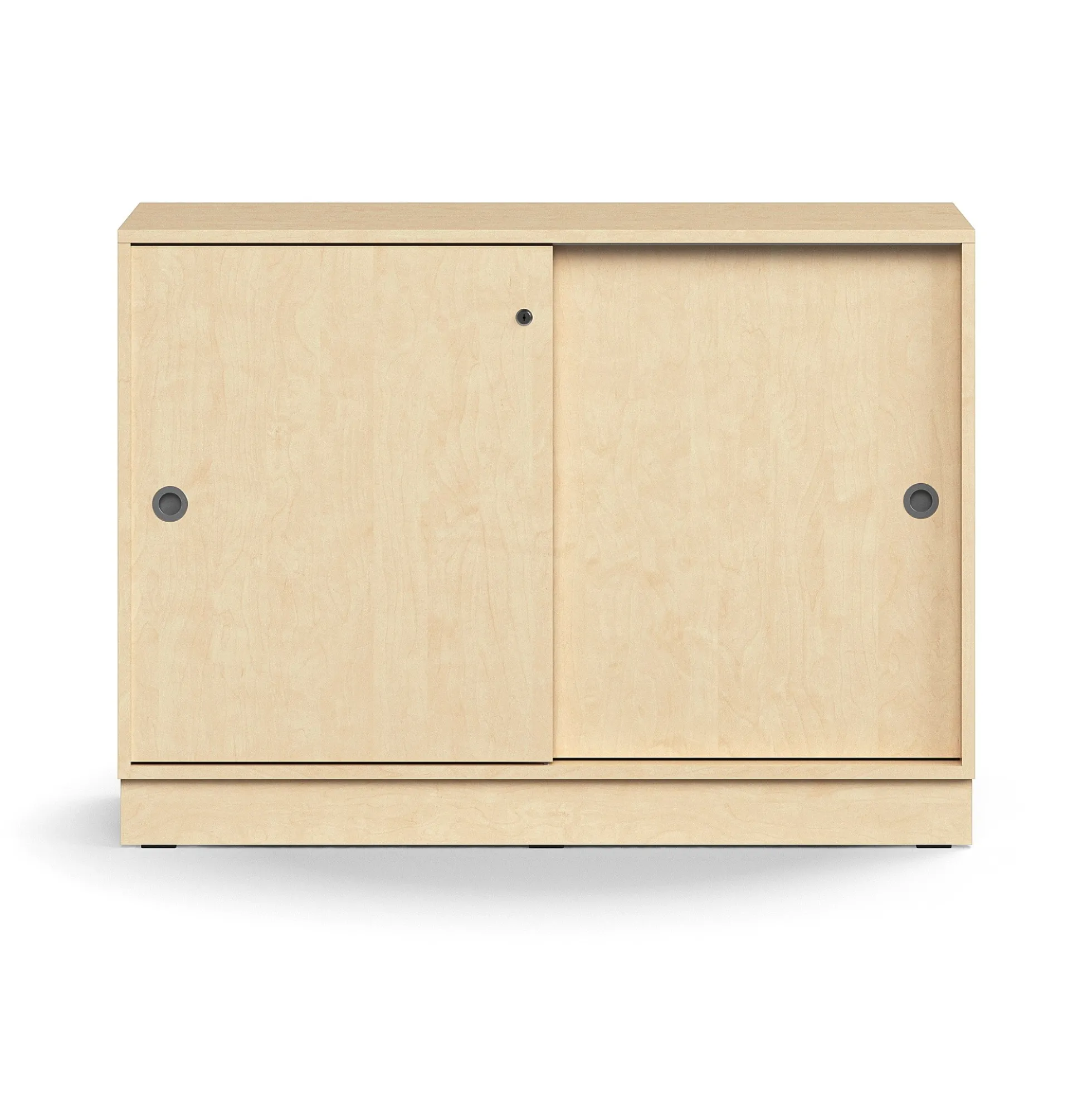 Liukuovikaappi QBUS Lukollinen, 1 hylly, sokkeli, kahvat, 868x1200x400 mm, koivu
