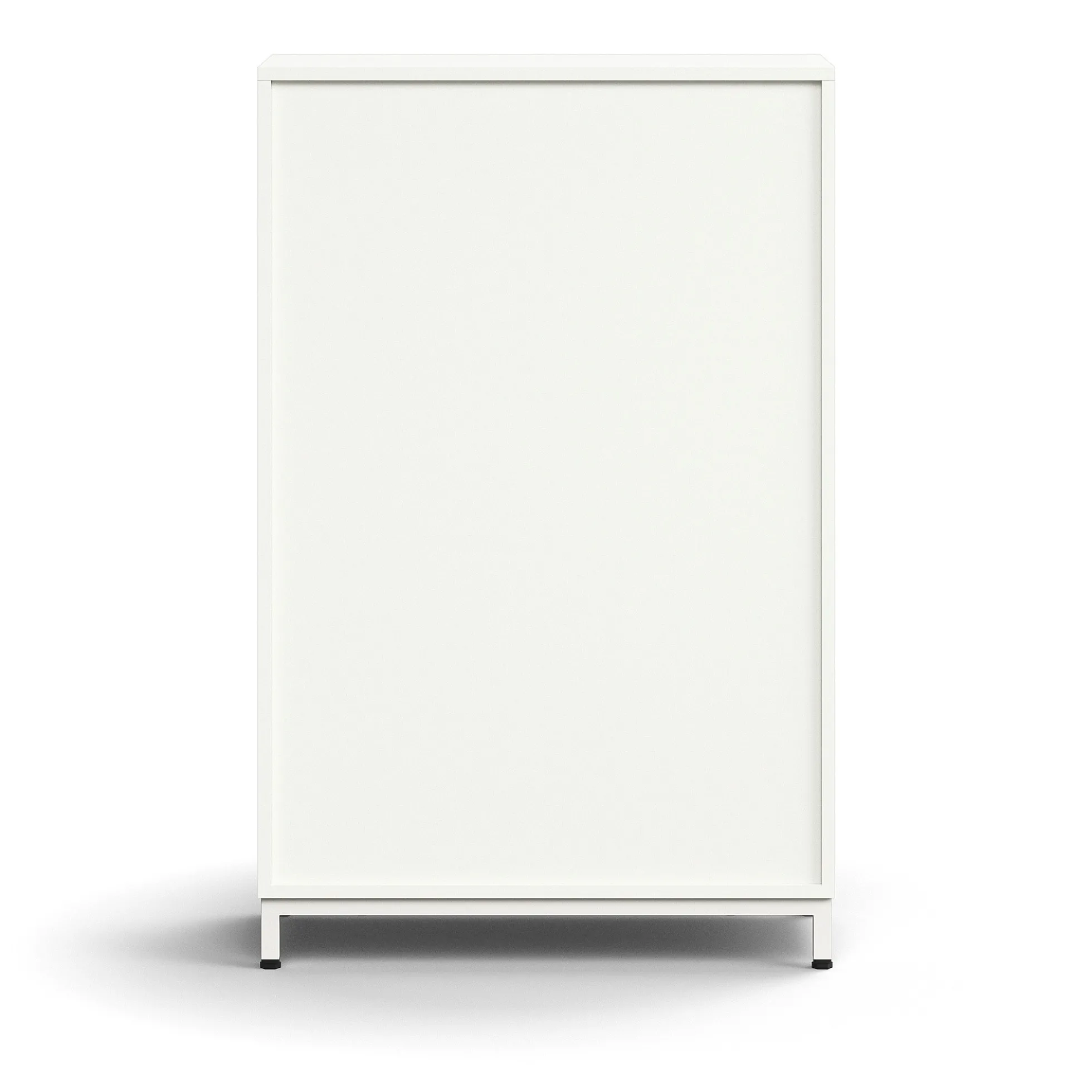 Liukuovikaappi QBUS Lukollinen, 2 hyllytasoa, jalusta, kahvat, 1252x800x400 mm, valkoinen