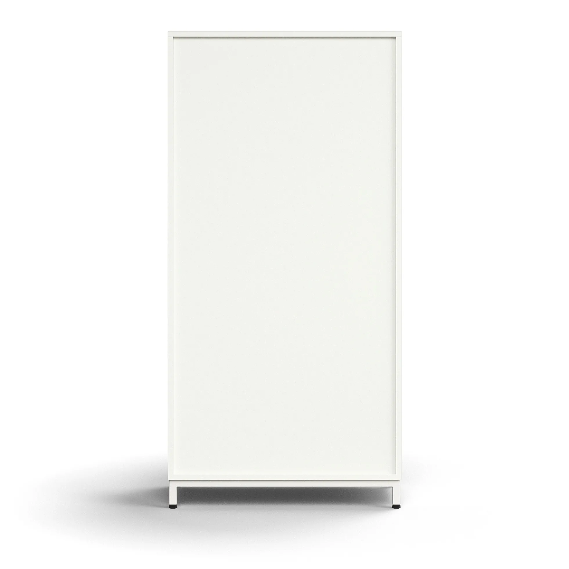 Liukuovikaappi QBUS Lukollinen, 3 hyllytasoa, jalusta, kahvat, 1636x800x400 mm, valkoinen