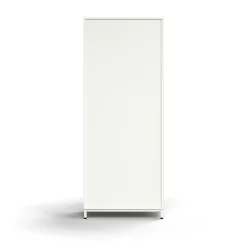 Liukuovikaappi QBUS Lukollinen, 4 hyllytasoa, jalusta, kahvat, 2020x800x400 mm, valkoinen