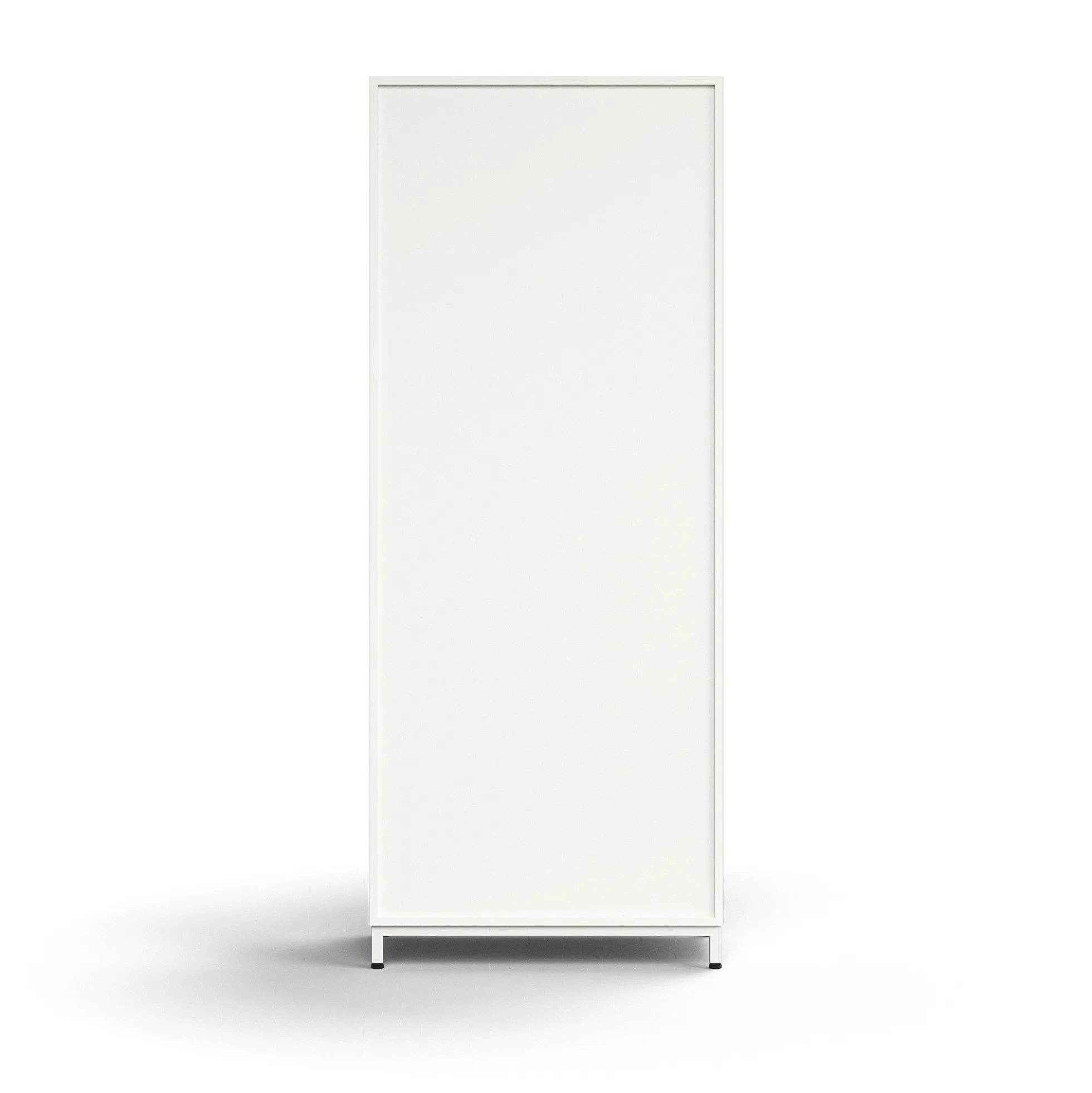 Liukuovikaappi QBUS Lukollinen, 4 hyllytasoa, jalusta, kahvat, 2020x800x400 mm, valkoinen