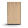 Liukuovikaappi QBUS Lukollinen, 4 hyllytasoa, jalusta, kahvat, 2020x1200x400 mm, hopeanharmaa, tammi