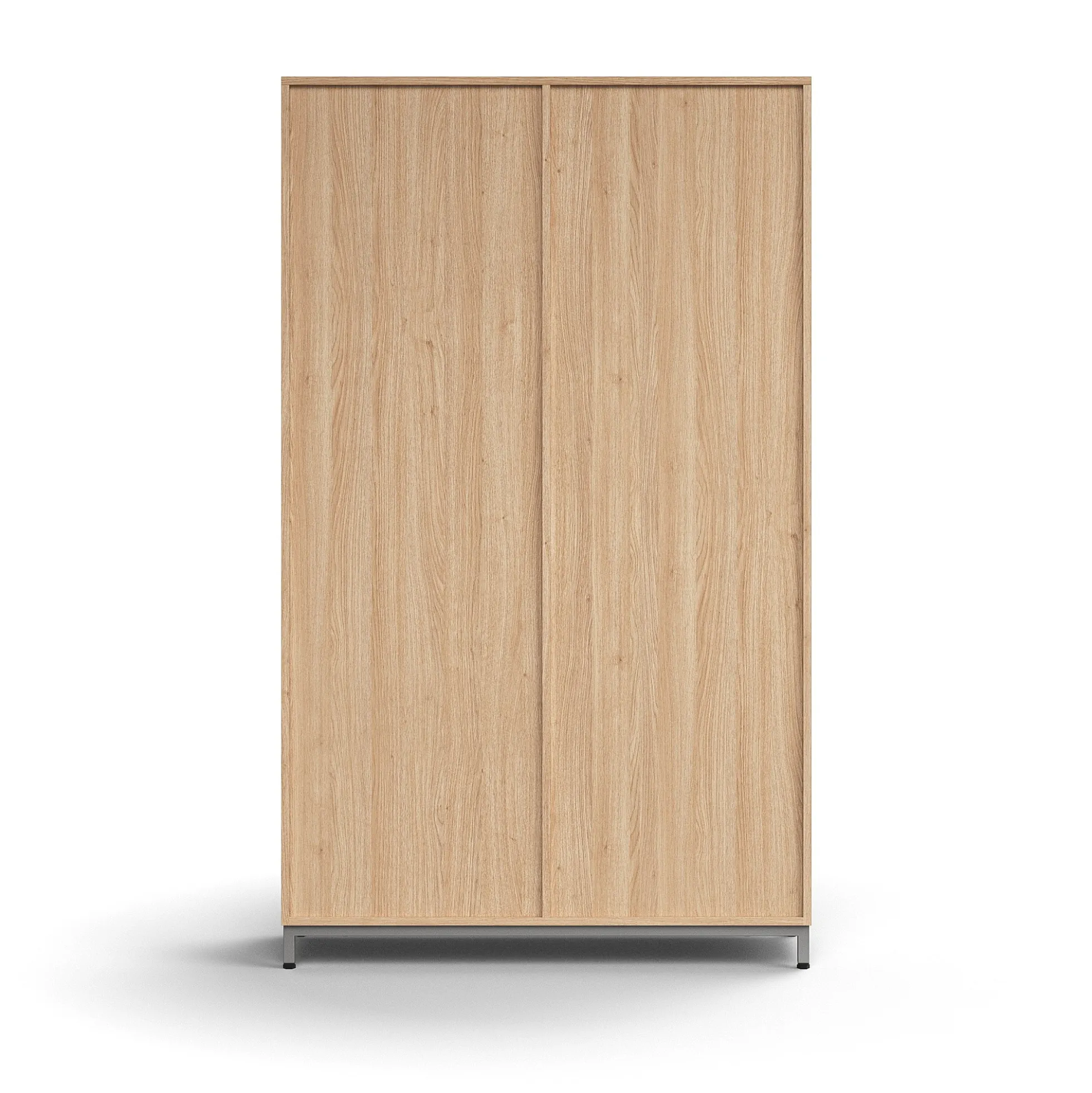 Liukuovikaappi QBUS Lukollinen, 4 hyllytasoa, jalusta, kahvat, 2020x1200x400 mm, hopeanharmaa, tammi