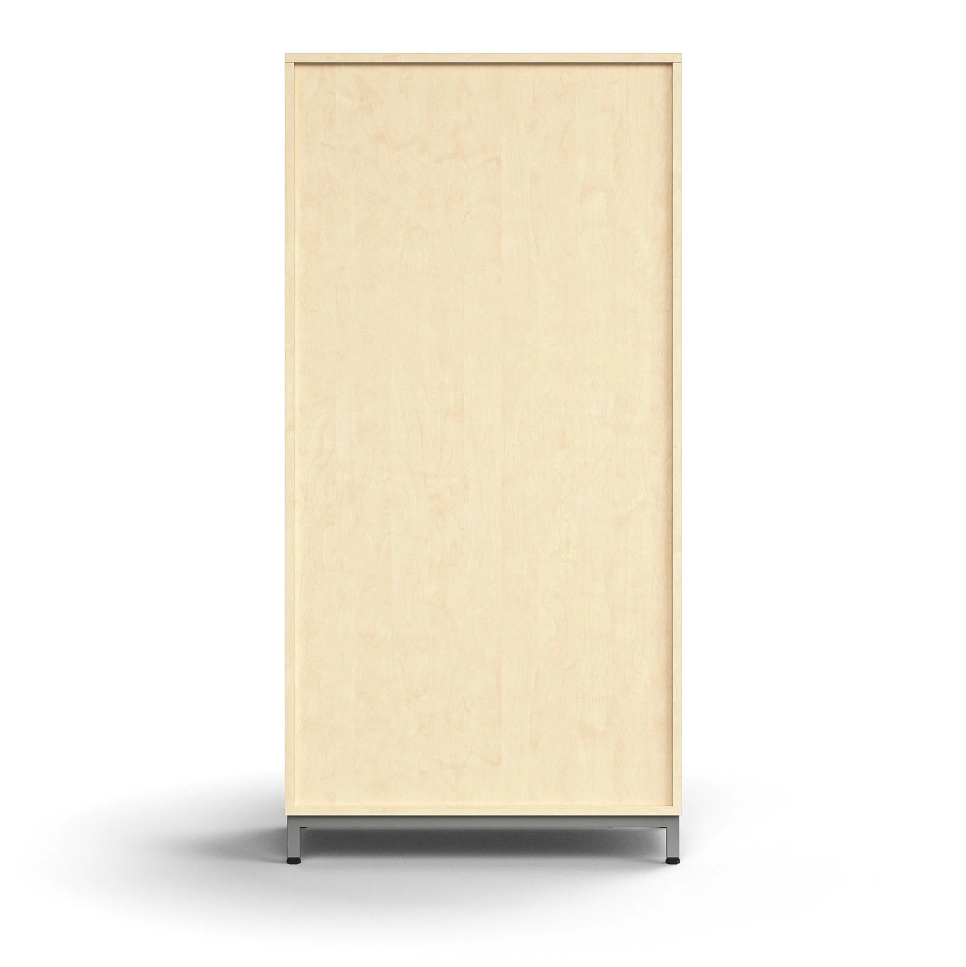 Liukuovikaappi QBUS Lukollinen, 3 hyllytasoa, jalusta, kahvat, 1636x800x400 mm, hopeanharmaa, koivu