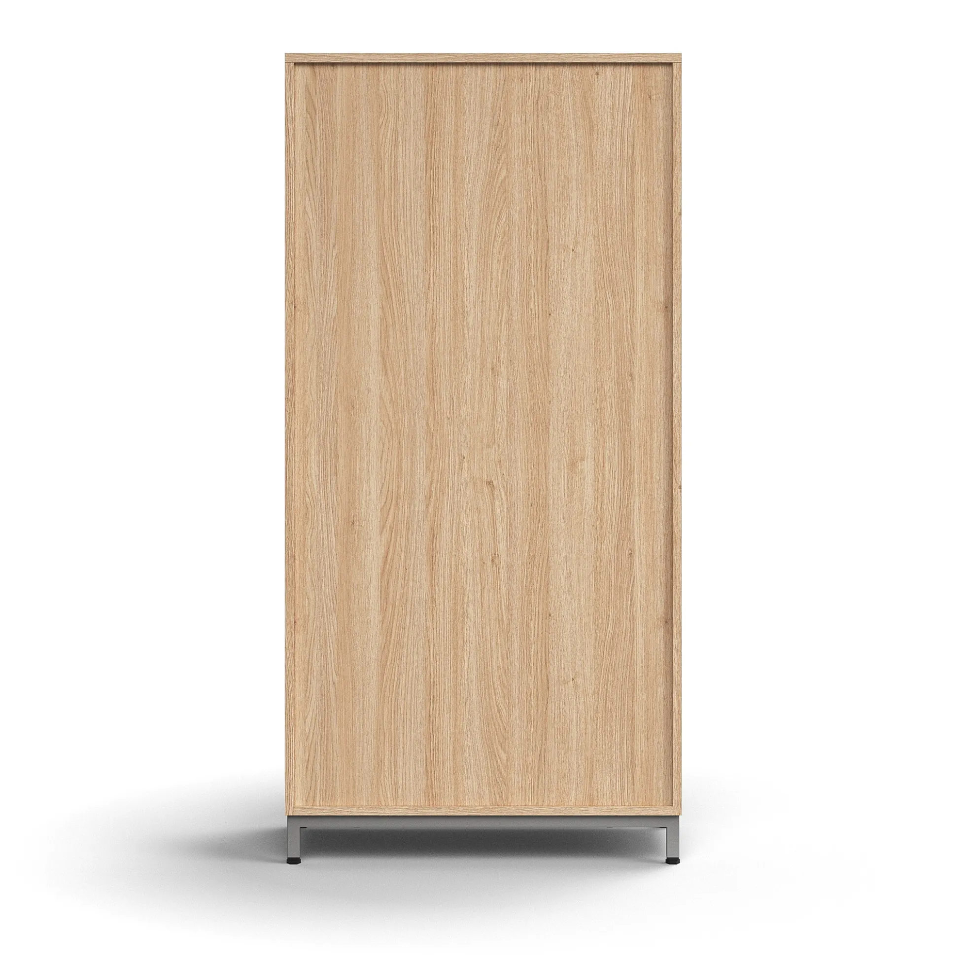 Liukuovikaappi QBUS Lukollinen, 3 hyllytasoa, jalusta, kahvat, 1636x800x400 mm, hopeanharmaa, tammi