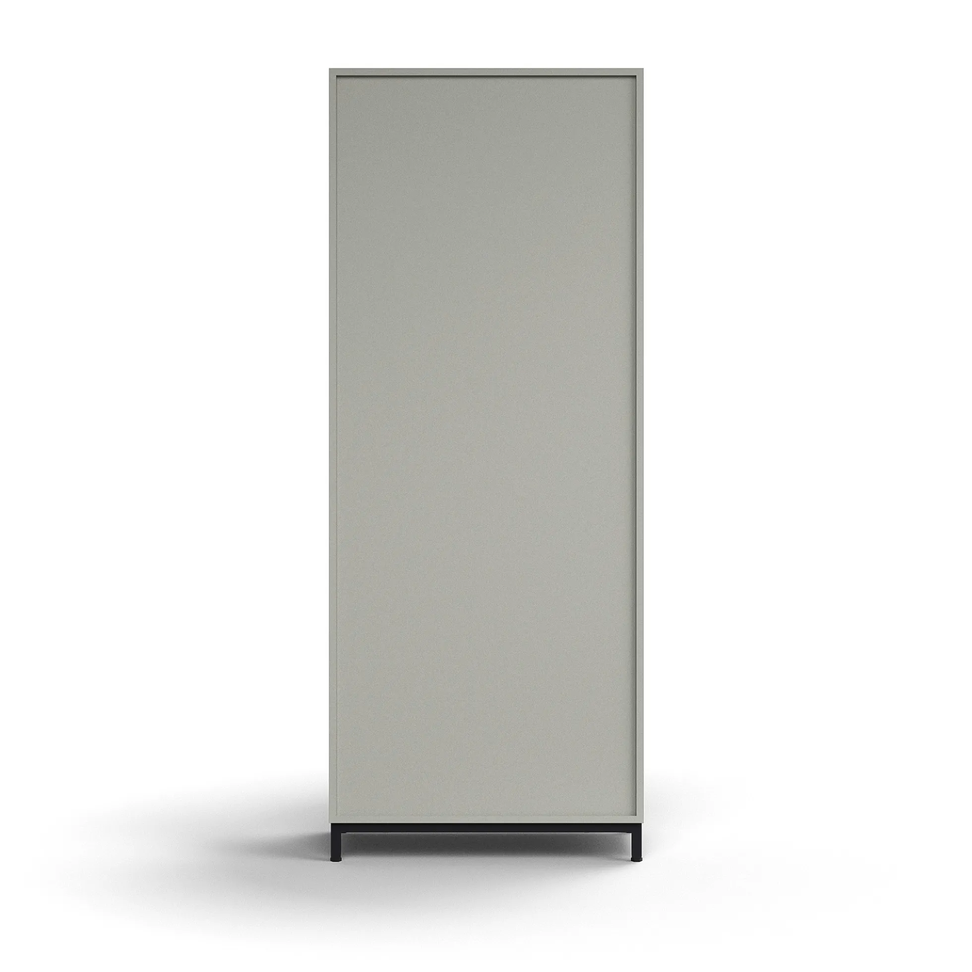 Liukuovikaappi QBUS Lukollinen, 4 hyllytasoa, jalusta, kahvat, 2020x800x400 mm, musta, vaaleanharmaa