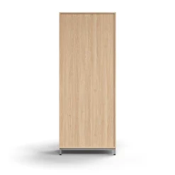 Liukuovikaappi QBUS Lukollinen, 4 hyllytasoa, jalusta, kahvat, 2020x800x400 mm, hopeanharmaa, tammi