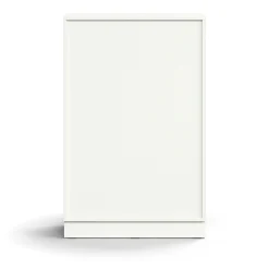 Liukuovikaappi QBUS Lukollinen, 2 hyllytasoa, sokkeli, kahvat, 1252x800x400 mm, valkoinen