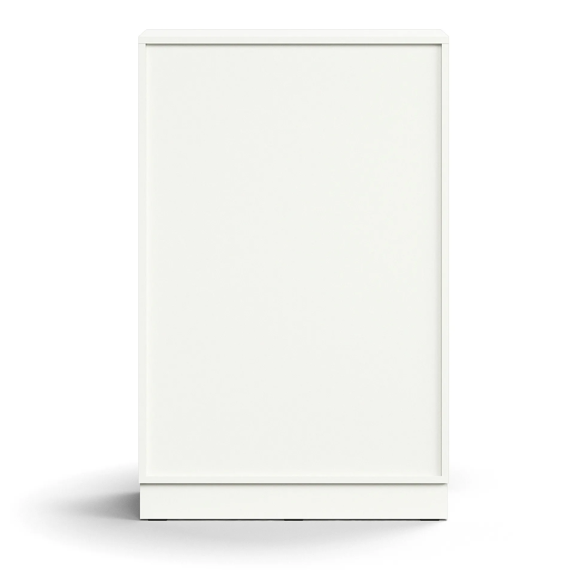Liukuovikaappi QBUS Lukollinen, 2 hyllytasoa, sokkeli, kahvat, 1252x800x400 mm, valkoinen