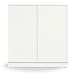 Liukuovikaappi QBUS Lukollinen, 2 hyllytasoa, sokkeli, kahvat, 1252x1200x400 mm, valkoinen