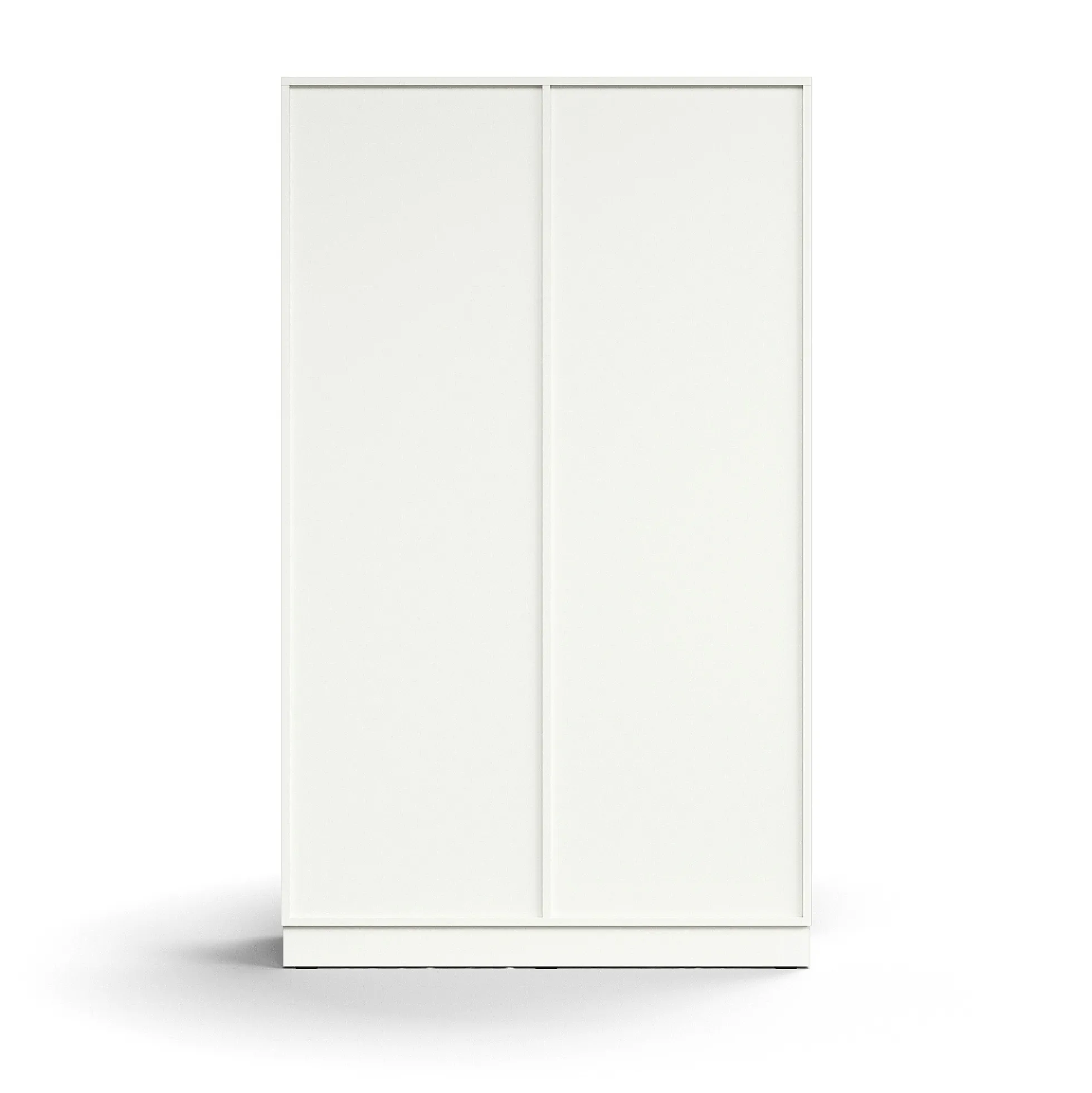 Liukuovikaappi QBUS Lukollinen, 4 hyllytasoa, sokkeli, kahvat, 2020x1200x400 mm, valkoinen