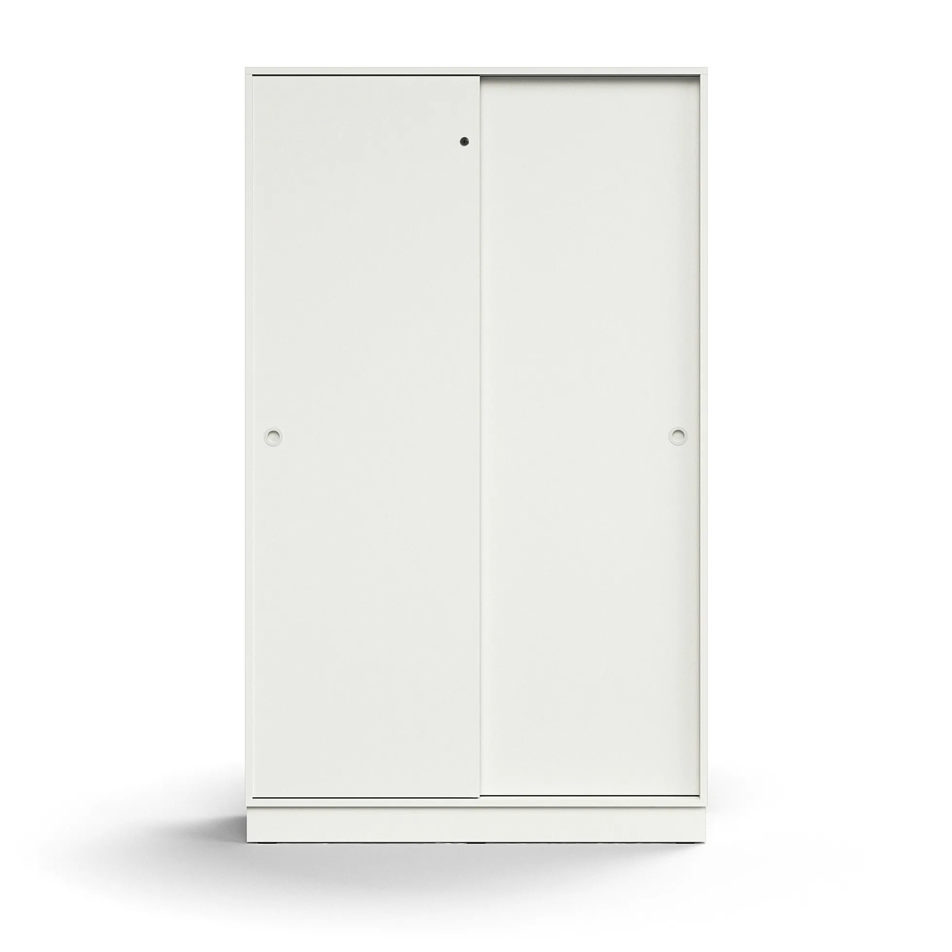 Liukuovikaappi QBUS Lukollinen, 4 hyllytasoa, sokkeli, kahvat, 2020x1200x400 mm, valkoinen